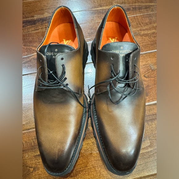Louis Vuitton Brown Leather Lace Up Derby Shoes Size 7.5 - Picture 9 of 16